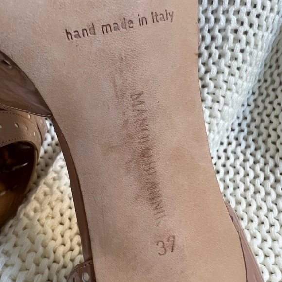 Manolo Blahnik Peep Toe Patent Sandals - Picture 7 of 7